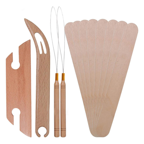 Inkle Weaving Shuttles Set Multifunctional Tool Practical Needle Threader for Enthusiasts Craft Lovers 1