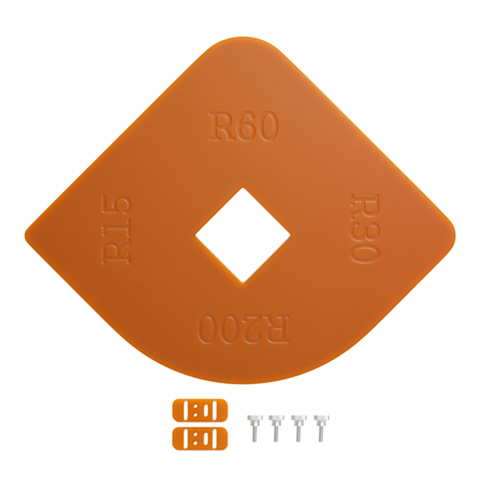 Woodworking Router Corner Radius Templates Jig R15 R30 R60 R200 Excircle Arc Angle Template Tool 4851045579404