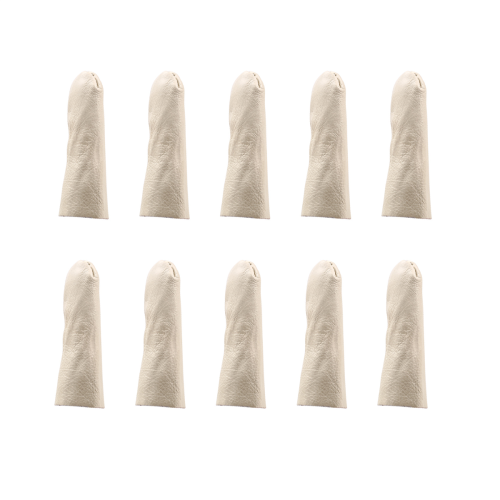 10PCS Leather Finger Protector Thimble Guards Tools for Hand Craft Jewelry Making,Creamy-White 2