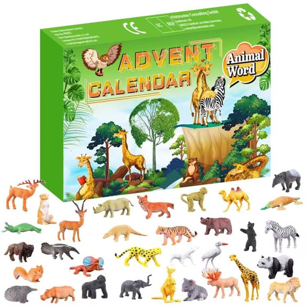 Saudism 24 Animals Countdown Calendar Kit Merry Christmas Advents Home Decorative Diy Gift Partys Supplies