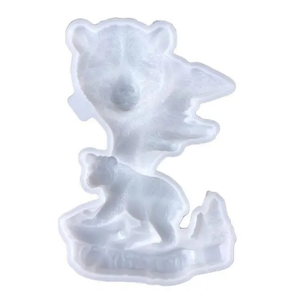 Saudism Animal Silicone Molds For Crafts Epoxy Resin 3D Mold Lively Handmade Reusable Wall Decor Bear