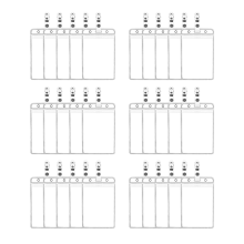 Waterproof Vertical ID Badge Holder with Seal Top Protection, PVC, Holds Multiple Cards (30-Pack)