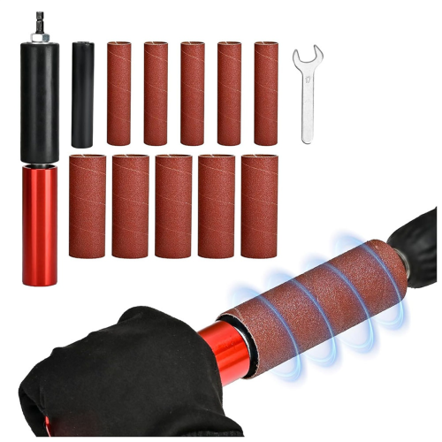 Drum Sander Set,Rubber Sanding for Drill 4-1/2inch X 1-1/2inch, Spindle Adapter Power