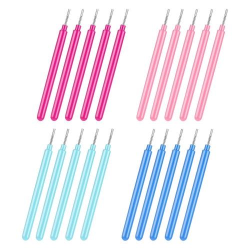 Paper Quilling Tools 24 Pcs Slotted Kit 4 Colors Rolling Multi-Function Needle Pen for Flower