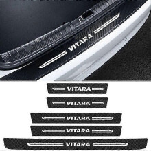 (5pcs) Car Interior Car Front Rear Door Threshold Sill Stickers for Suzuki VITARA Logo 2023 Trunk Bumper Protect Plate Anti Scratch Trim Accessories