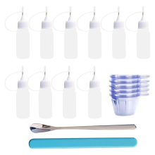 Epoxy Mixing Cups Tool Kit,10Pcs 10ML Precision Tip Applicator Bottles,50PCS 40ML Disposable Measuring