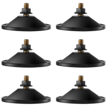 6Pcs Small Suction Cups, Strong Cups for Glass, Black 2.2inch Window Sucker Pads with Screw