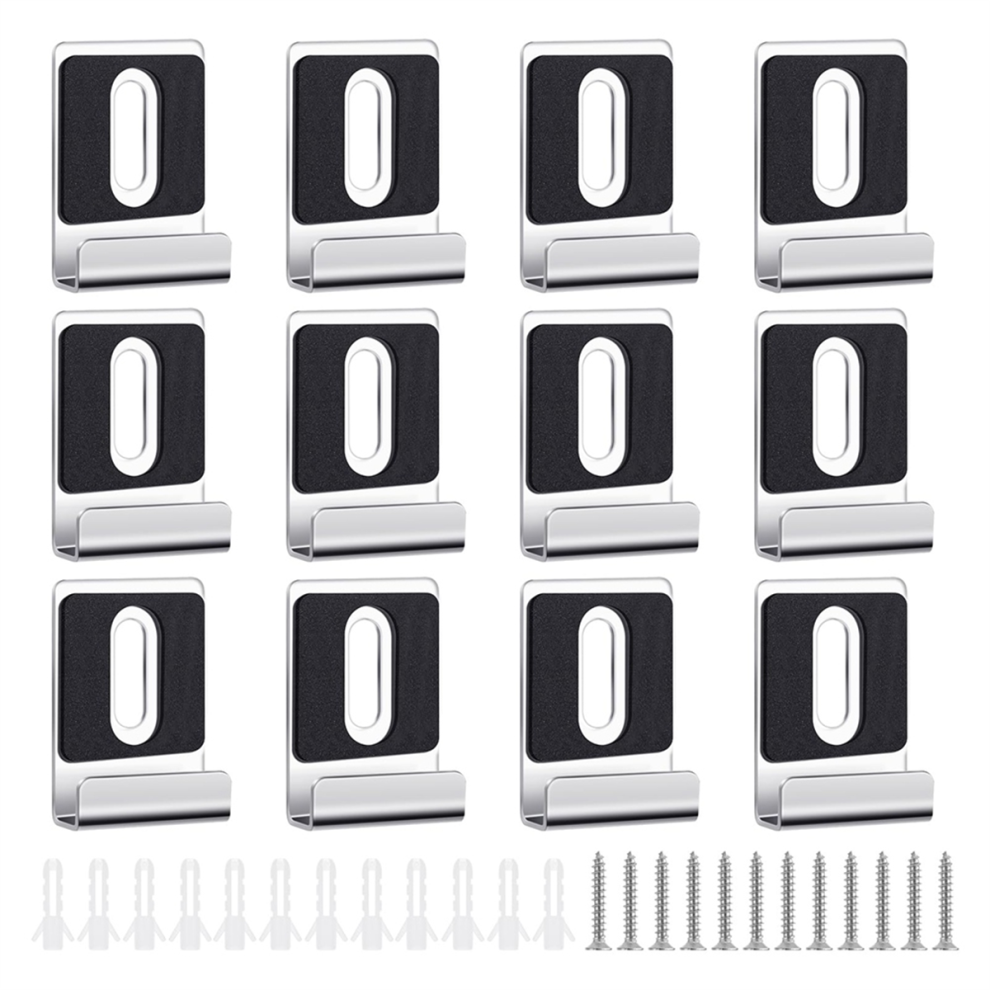 12Pcs Metal Mirror Clips Holder Kit,Mirror Hanging With Screw For Wall Mounting, Frameless Tile Display 4851045588147