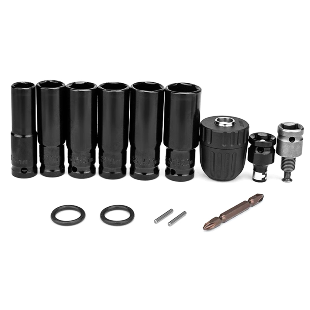 14Pcs Electric Impact Wrench Hexs Socket Adapter Kit Drill Chuck Drive For Screwdrivers 4851045586433