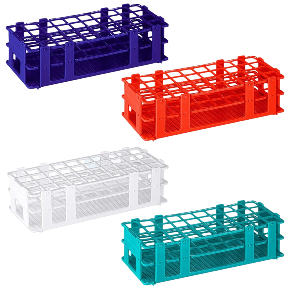 4 Pcs Plastic Test Tube Rack Holder Detachable for 16mm Tubes 40 Holes-image-OPC-PJ8CDDF-NEW