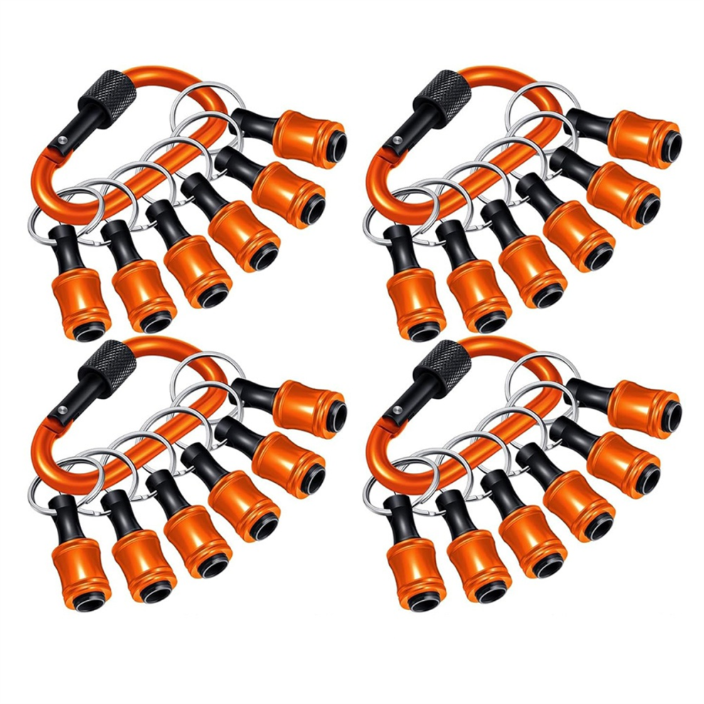 24Pcs 1/4In Bit Holder Carabiner Hex Shank Screwdriver Release Bits Hand Held Extension Bar,Quick-Change Design 4851045595831