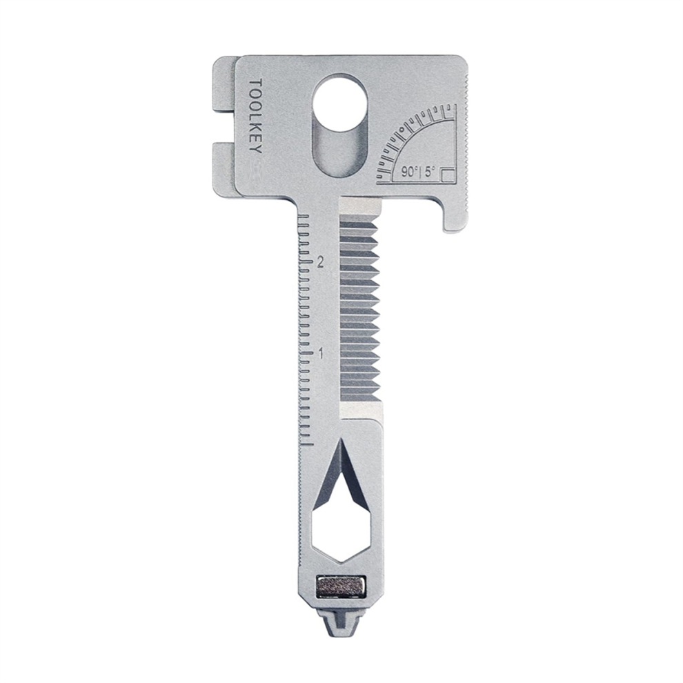 Keychain 17+ Functions Multitool Dual Flathead Screwdriver Stainless Steel Natural Silver 4851045594186