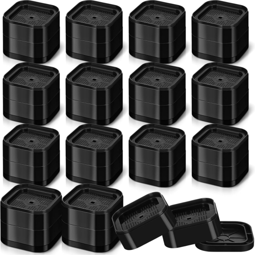 Furniture Risers Adjustable Bed 2.2 Inch Stackable Heavy Duty Lifts Square Raising Blocks 16 Pcs