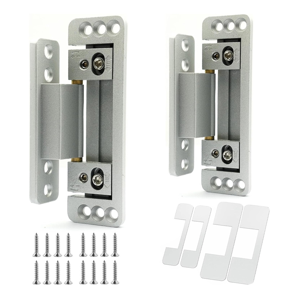 Hidden Door Hinges,2Packs Adjustable Hinges,110Lbs Load-Bearing,Heavy Duty Concealed Hinges For Secret 4851045592212
