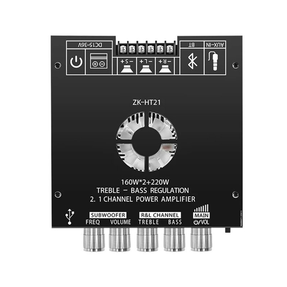 Ht21 2.1 Channel Tda7498e 160Wx2+220W Bluetooth Digital Power Amplifier Module High And Low Tone Subwoofer 4851045598627