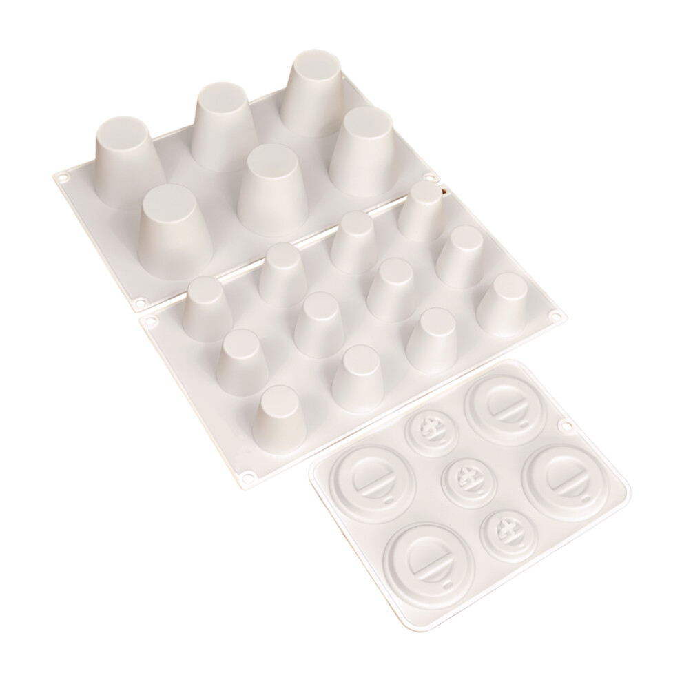 Saudism Silicone Molds For Mousse Cakes, Chocolate And Fondant Suitable Cupcakes Baking Trays 3Pcs