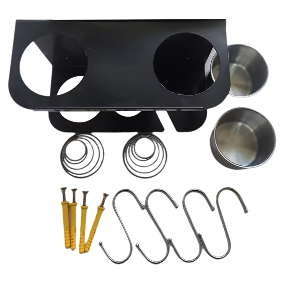 Wall Mount Grease- Storage Rack/Organizer,Hand Holder Rack for Workshop,Shop,Garage,with 2pc Drip Cups-image-OPC-PJ8CFDK-NEW