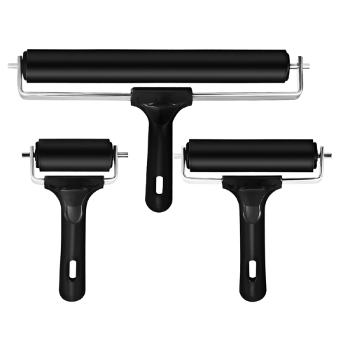3pcs Drum Baler Reusable Brayers Art Printing Roller for Gel Rubber 1