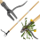 46 Inch Weed Puller Tool with Long Handle, Bamboo Grip & 4 Claw Steel Head, 3-Section Design for Stand Up Gardening 3