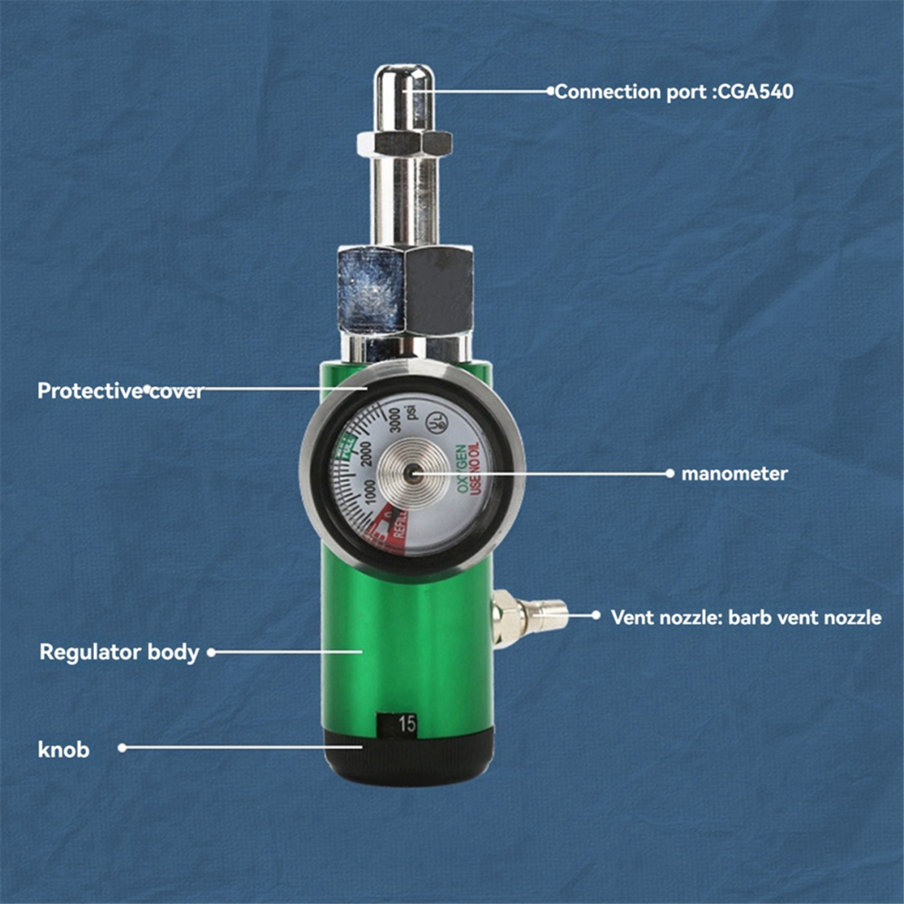 Oxygen Regulator For Household Pressure Gauge Regulating Flowmeter Barb Outlet Nozzle 4851045596715
