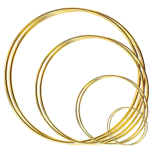 8pcs Metal Floral Hoop Wreath-Macrame Gold Rings for Wedding Decor and DIY Dream Catcher Wall Hanging Crafts