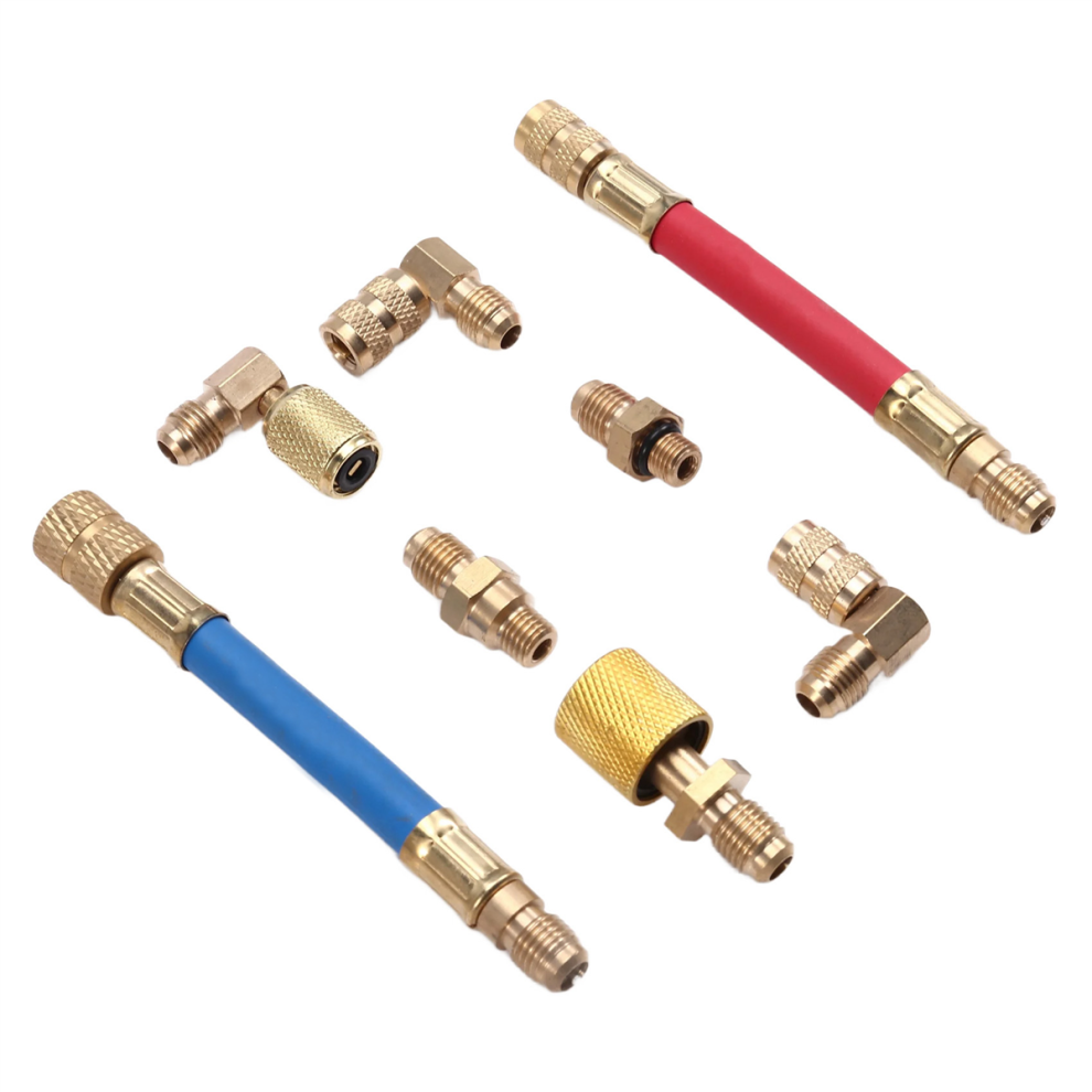 8Pcs Car Air Conditioner Refrigeration R134a R12 Multi Purpose Converting Adapter Condition Adapters Connector 4851045502587