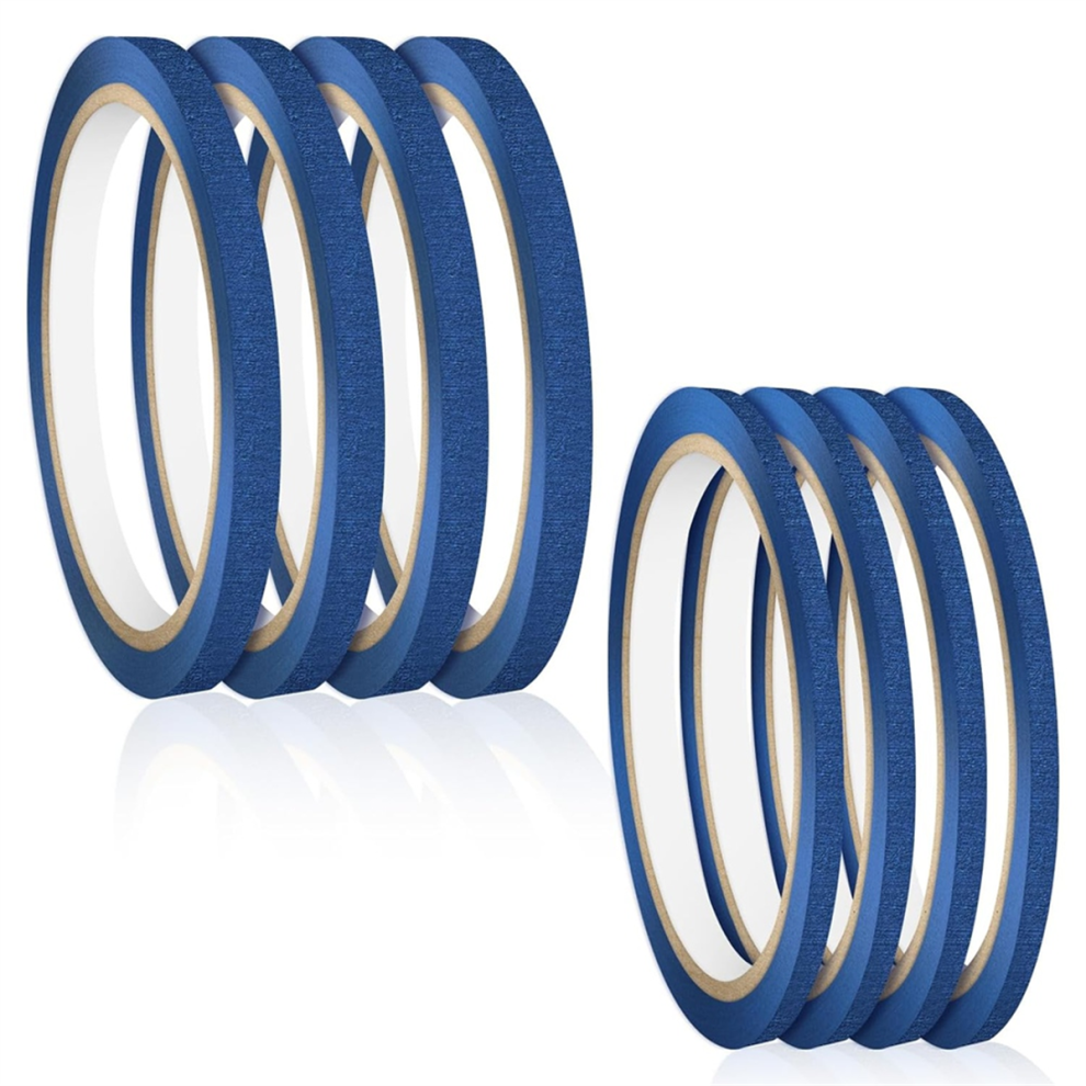8 Rolls Of Blue Painter's Tape, 0.11 Inch,0.27 Inch Wide Thin Tape And For Painting,Edging 4851045510568