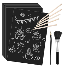 50 Sheets ScratchArt for Kids 4.9x7.3inch Scratch Paper Art Set Painting with Tools DIY