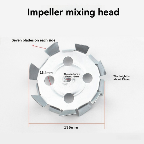 2pcs Impeller Mixing Attachment Electric Drill Rod Cement Stick Mixer 2
