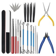 23pcs Metal Puzzle Tool Kit,Metal Model Kit Includ Plier Bending Assist Tools File Flat Tweezers Wire Wrapping Rod