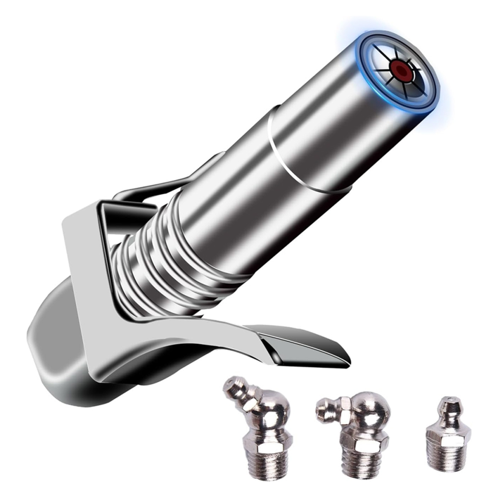 GreaseGun Coupler, 8 Locking Jaws 12000PSI Quick Release Grease Tip, Fits All 1/8 Inch NPT Manual/Electric GreaseGuns-image-OPC-PJ8CHB8-NEW