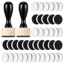 42-Piece Mini Ink Tool Set, Includes 2 Round Smudge Tools and 40 Replacement Foam Pads for Drawing Mixtures