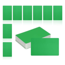 150Pcs Metal Business Card Blanks,1/64In Thick 3.4 X 2In Aluminum Laser Engraving Material for DIY Cards Green