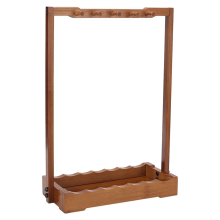 10-Pin Vintage Calligraphy Brush Pen Holder, Chinese Calligrapghy Hanger Wood Shelf Rack