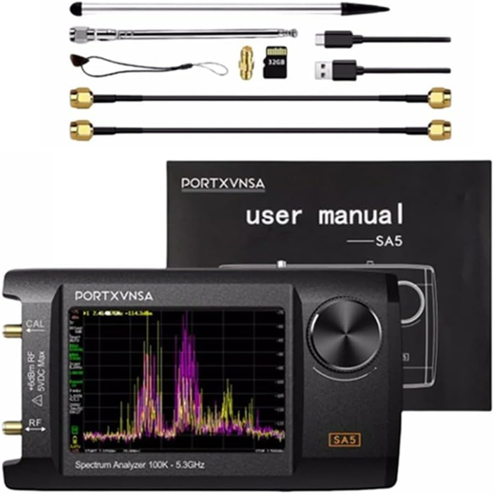 Handheld Spectrum Analyzer,Frequency Analyzer SA5 100K-5.3GHz,Signal Generator with 4 Inch Touch Screen B-image-OPC-PJ8CJBQ-NEW