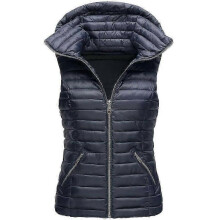 (M, BLUE) "Vest Jacket Cotton Women's Sleeveless Cotton Jacket"