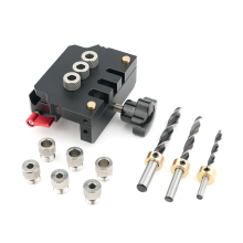 Self Centering Doweling Jig Kit, Drill Guides Locator for Straight Holes Biscuit Joiner Multifunctional Woodworking Tool