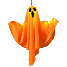 (Orange) Halloween Ghost Glowing Light Outdoor Decor Garden Prop Party Hanging Decor Home