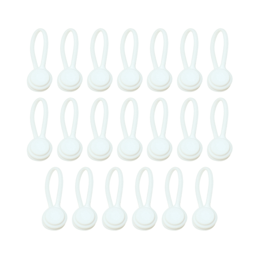 20Pcs Cable Organizer Minimalist Silicone For Data, Headphone, And Charging Cords White 4851045519141