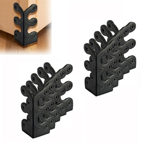 10PC Skiffers Baseboard Corner Protectors,Solid Brass Skirting Board Protectors,Baseboard Protectors Black 2
