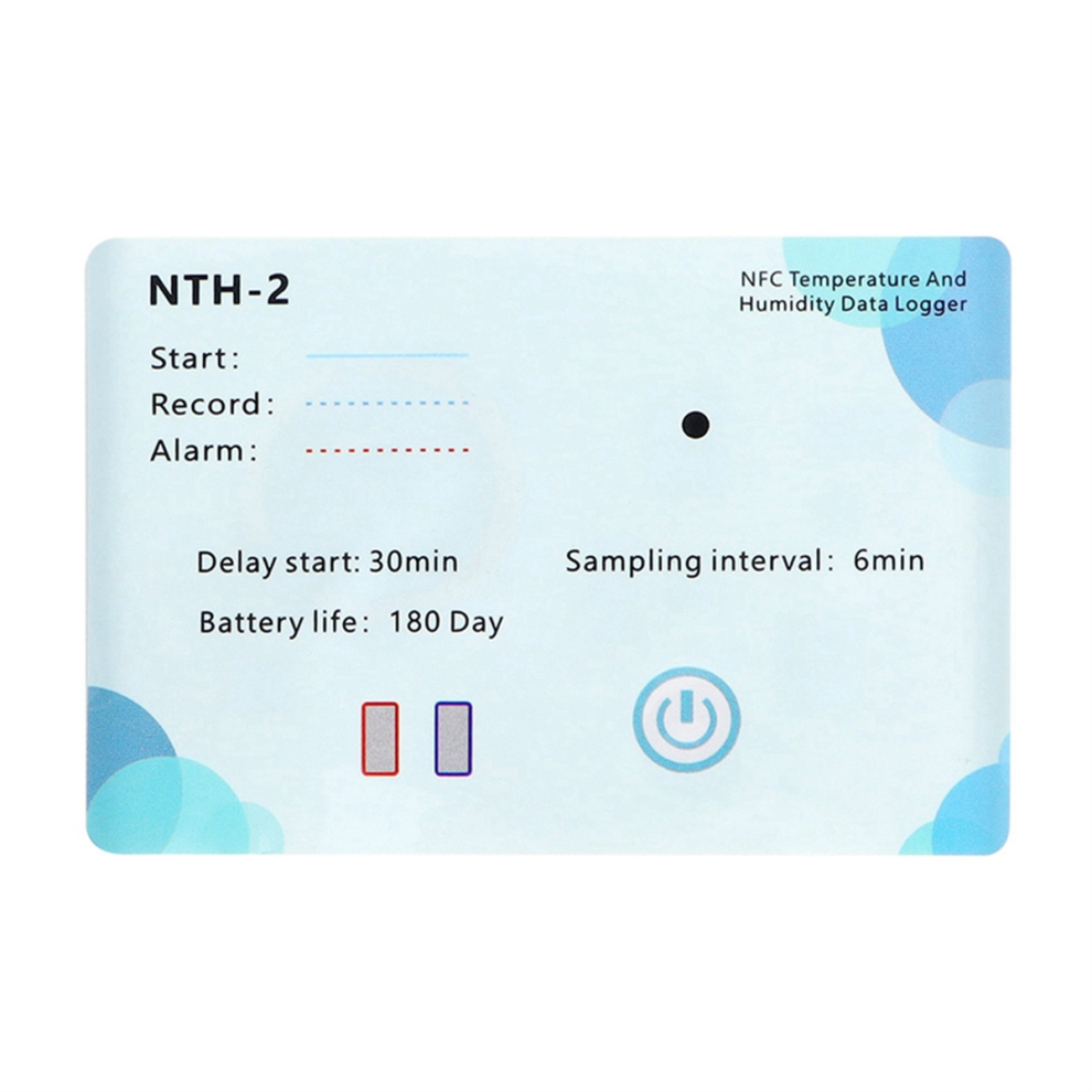 Saudism Nfc Wireless Data Recorder 180 Days Logger Lcd Indicator 500,000 Groups For Chemical Temp Humidity