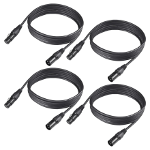 Cable 10ft,4 Pcs Cables 3Pin Signal XLR Male to Female Wire for Transmission Stage Lighting