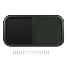 900x500mmm Sliding Rounded Window Black Aluminum
