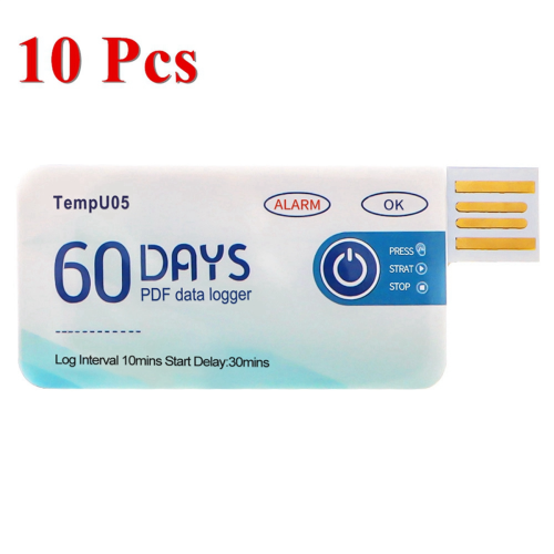 10 Pcs/Lot TempU05 Temperature Data Logger Single Use 60 Days PDF Report USB Port 2