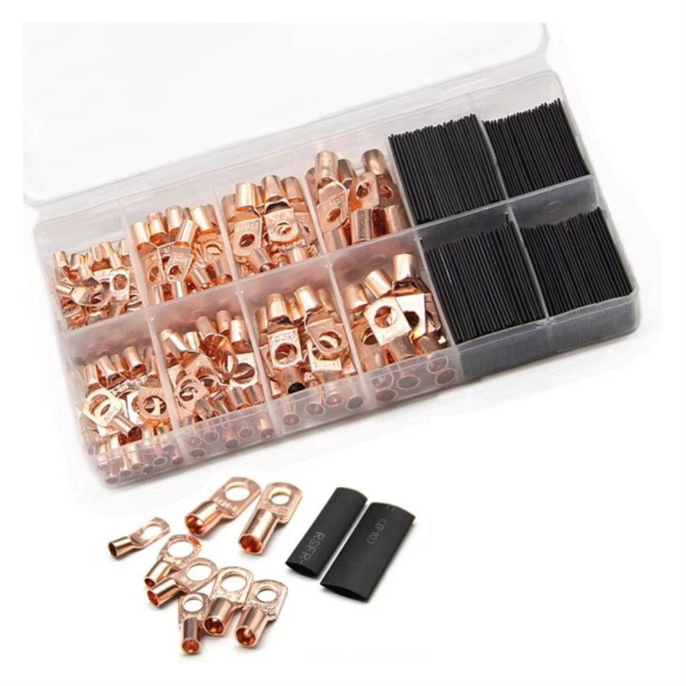 260Pcs Peeping Copper Tube Terminal Sc Wiring Nose Heat Shrink Combination 4851045532447
