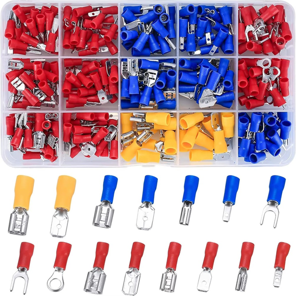 280Pcs Insulated Wire Electrical Connectors With Tool Assorted Male/Female Cable Crimp Terminals U-Type Fork Spade 4851045532454
