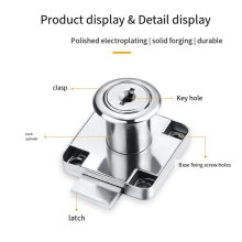 Office Desk Drawer Lock Zinc Alloy Anti Theft for Furniture Cabinet Door File Same Key Long Core