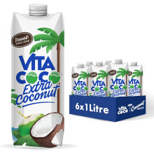 Vita Coco Coconut Water Multipack 1 Litre x 6 Pressed Coconut Water Packed Electrolytes Gluten Free Full Of Vitamin C Low-Calorie Electrolyte Drink