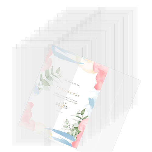 120 Pcs Vellum Jackets for 5x7 Invitations Pre-Folded Paper Wedding Invitation Wraps Translucent