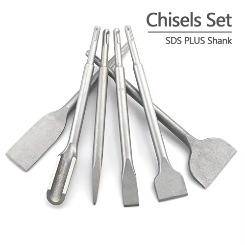 250mm Chisel Set SDS Plus Shank Electric Hammer Drill Bit Point Groove Flat Masonry Tools for Concrete Brick Wall 2